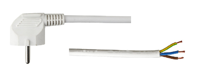 Kabel ,vit,2 m med stickpropp i gruppen Ventilationsflktar / Kanalflktar / Tillbehr stberg kanalflktar hos Alig Ventilation AB (210080)