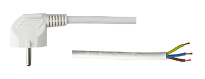Kabel ,vit,2 m med stickpropp i gruppen Ventilationsflktar / Kanalflktar / Tillbehr stberg kanalflktar hos Ventilationsbutiken (210080)