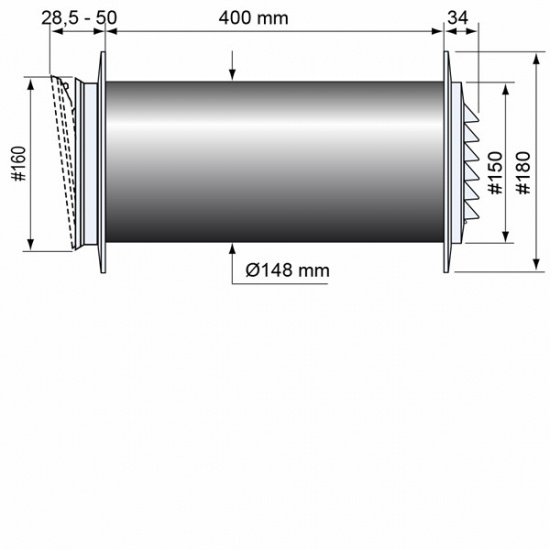 V�ggventil Fresh TL80DE dBr