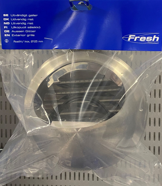 Ytterv�ggsgaller Fresh rostfritt 100mm