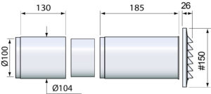Klimat K7 genomf�ringskit 100mm